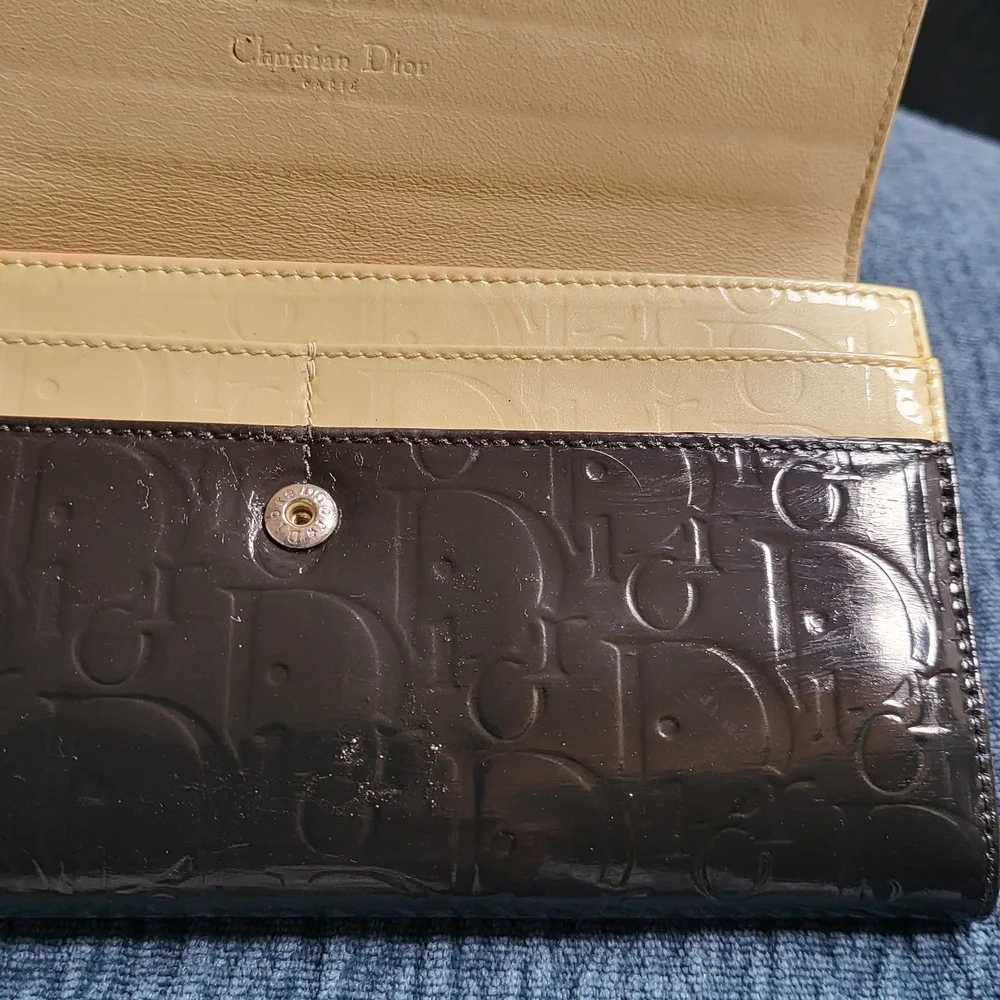 Christian Dior Patent Leather Long Wallet..Authentic..w/coa.